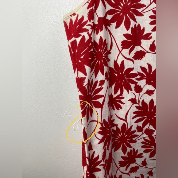 Vintage Linen Blend Vintage Bush Wacker Floral Midi Sleeveless Dress plus 16 - Picture 5 of 15